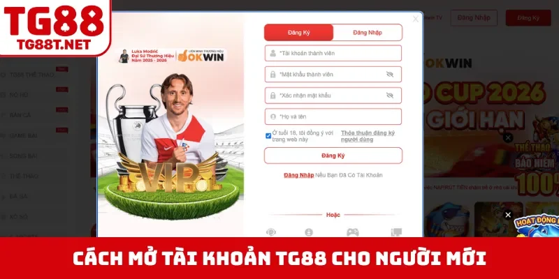 Cách mở tài khoản tG88 cho người mới